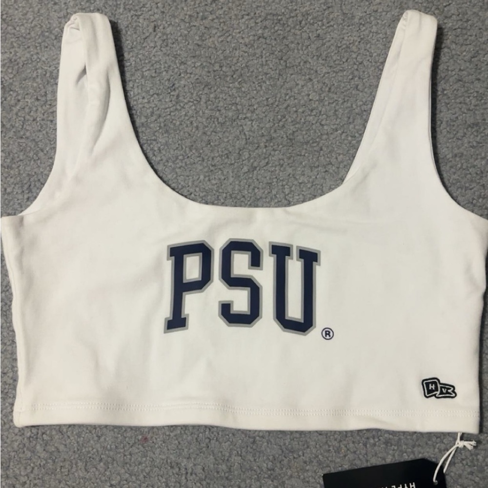 White PSU Crop Top